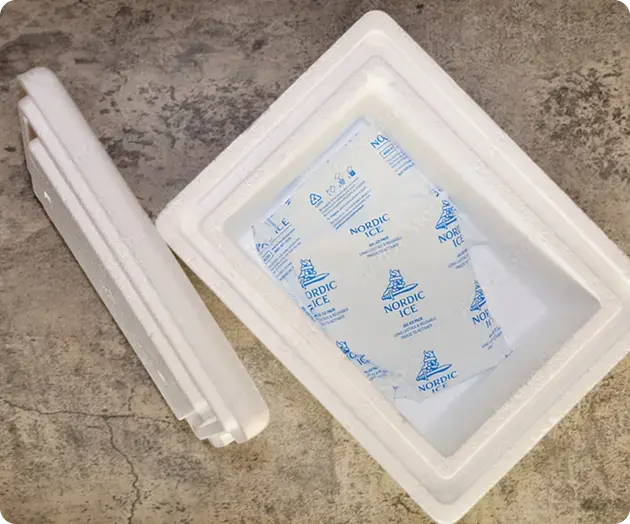 Ejemplo de un embalaje isotérmico refrigerado